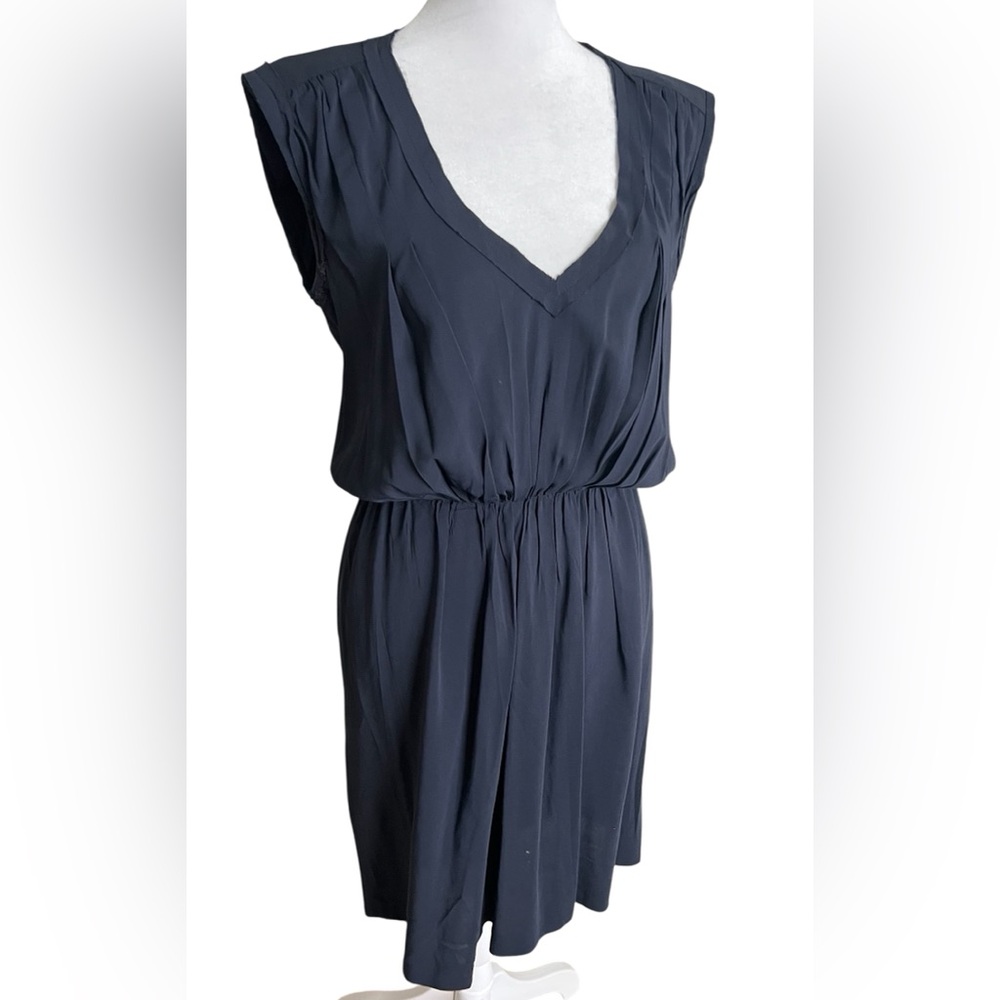Claudie Pierlot Sleeveless V-Neck Navy Midi Dress